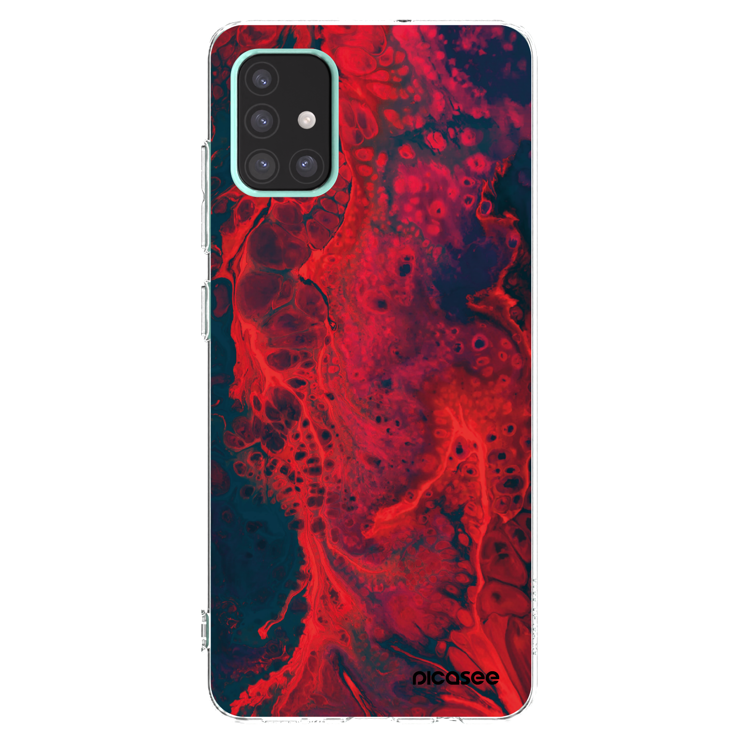 Picasee διαφανής θήκη σιλικόνης Samsung Galaxy A51 A515F - Organic red