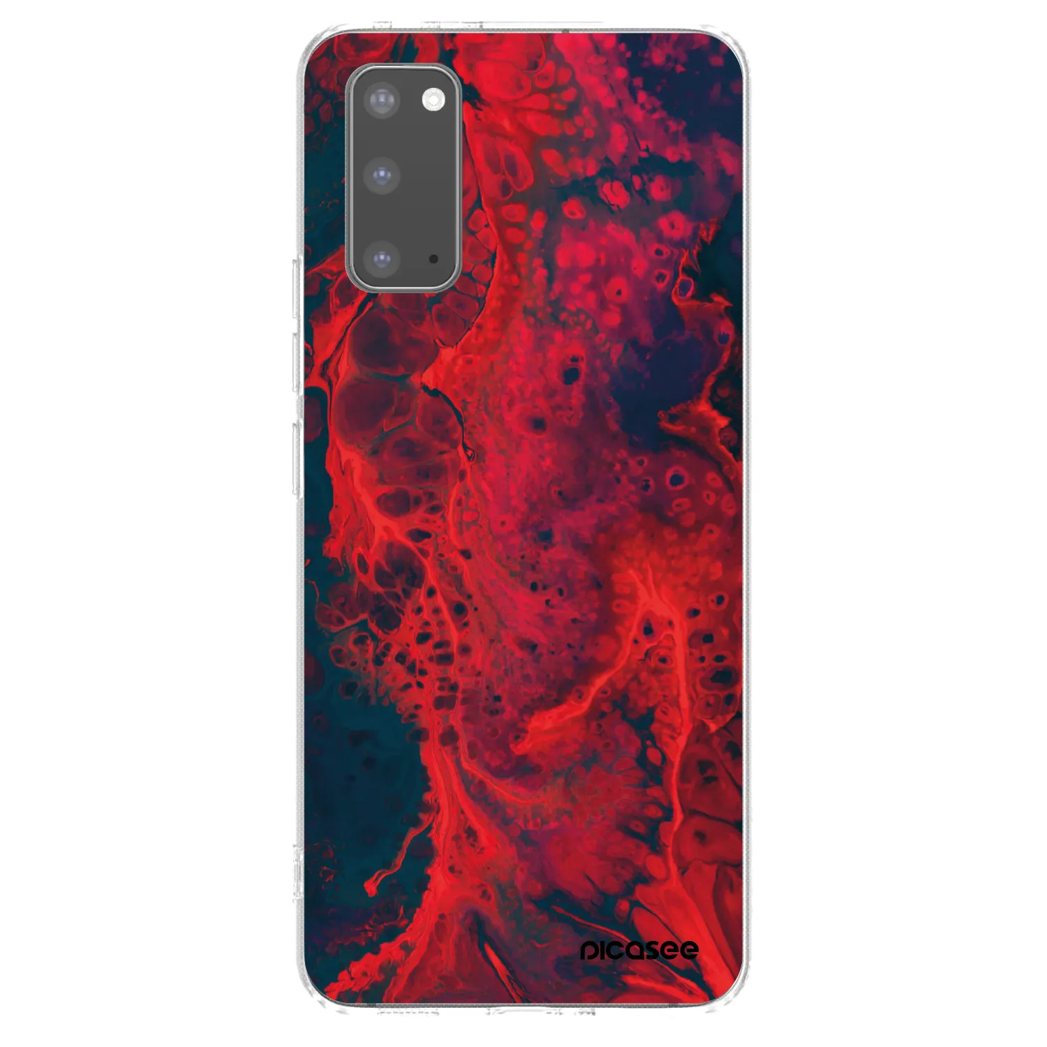 Picasee διαφανής θήκη σιλικόνης Samsung Galaxy S20 G980F - Organic red