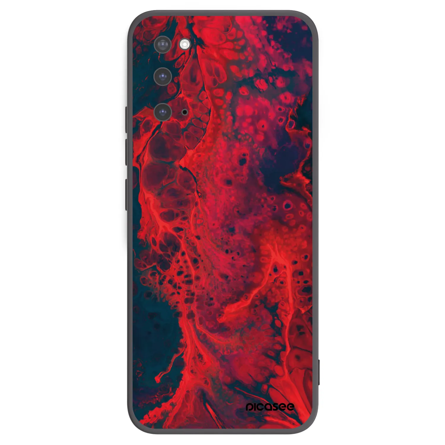 Picasee Μαύρη θήκη σιλικόνης για Samsung Galaxy S20 G980F - Organic red