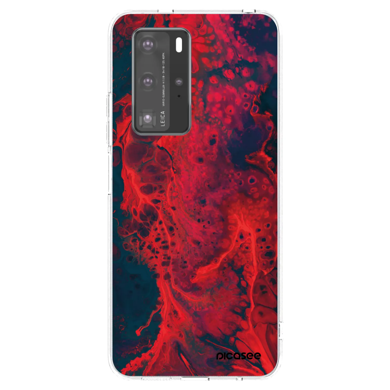 Picasee διαφανής θήκη σιλικόνης Huawei P40 Pro - Organic red