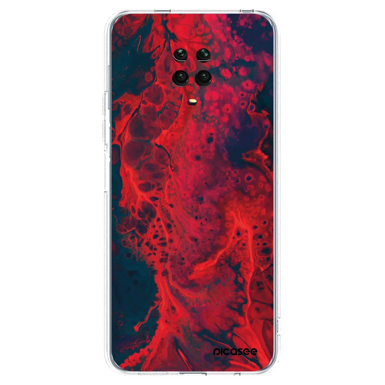 Picasee διαφανής θήκη σιλικόνης Xiaomi Redmi Note 9 Pro - Organic red