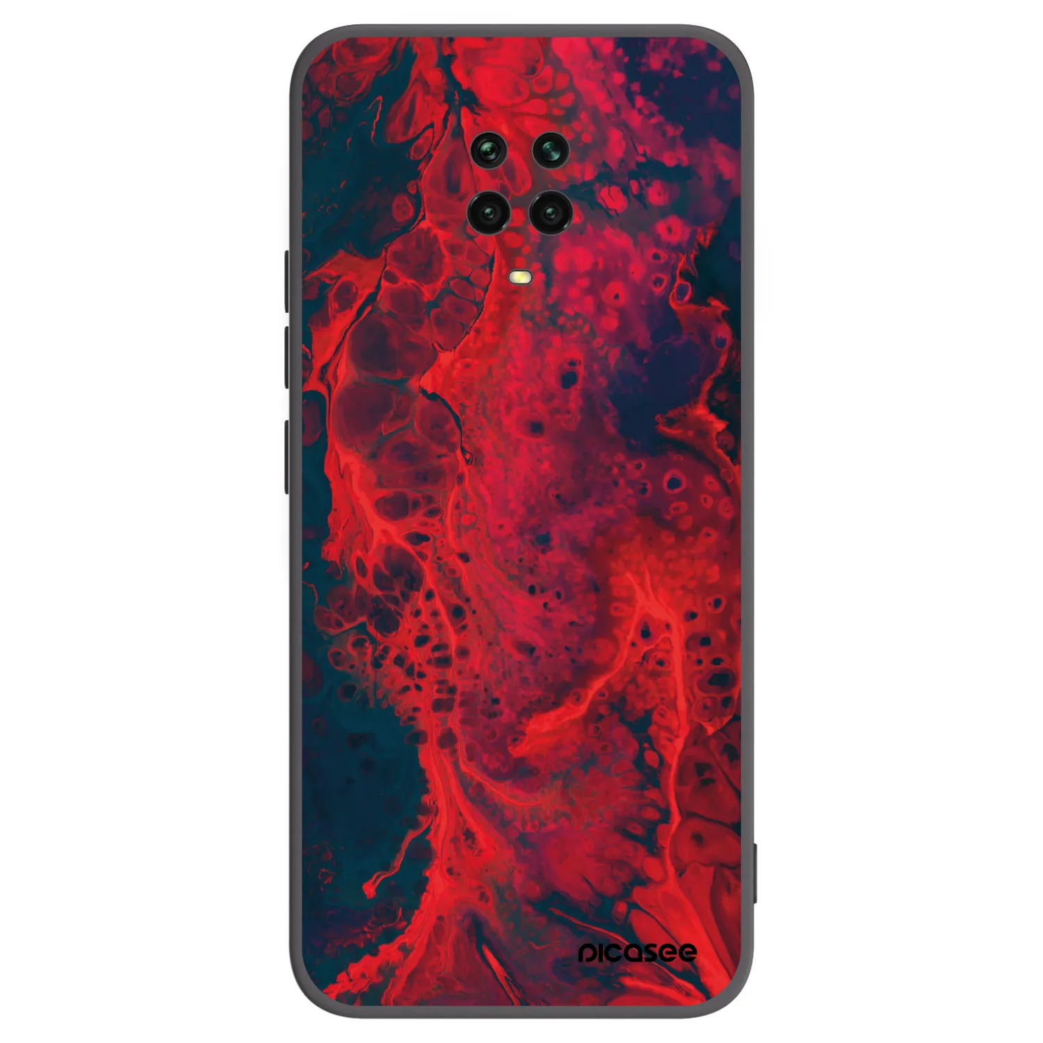 Picasee Μαύρη θήκη σιλικόνης για Xiaomi Redmi Note 9 Pro - Organic red
