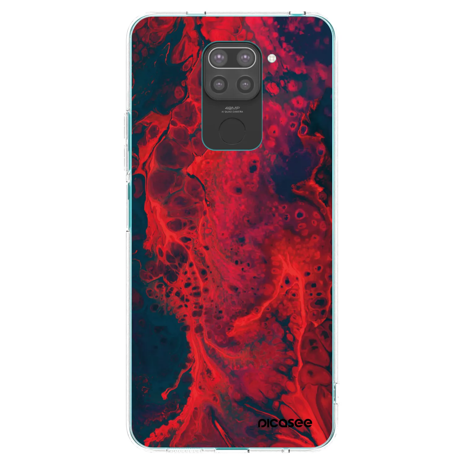 Picasee Μαύρη θήκη σιλικόνης για Xiaomi Redmi Note 9 - Organic red