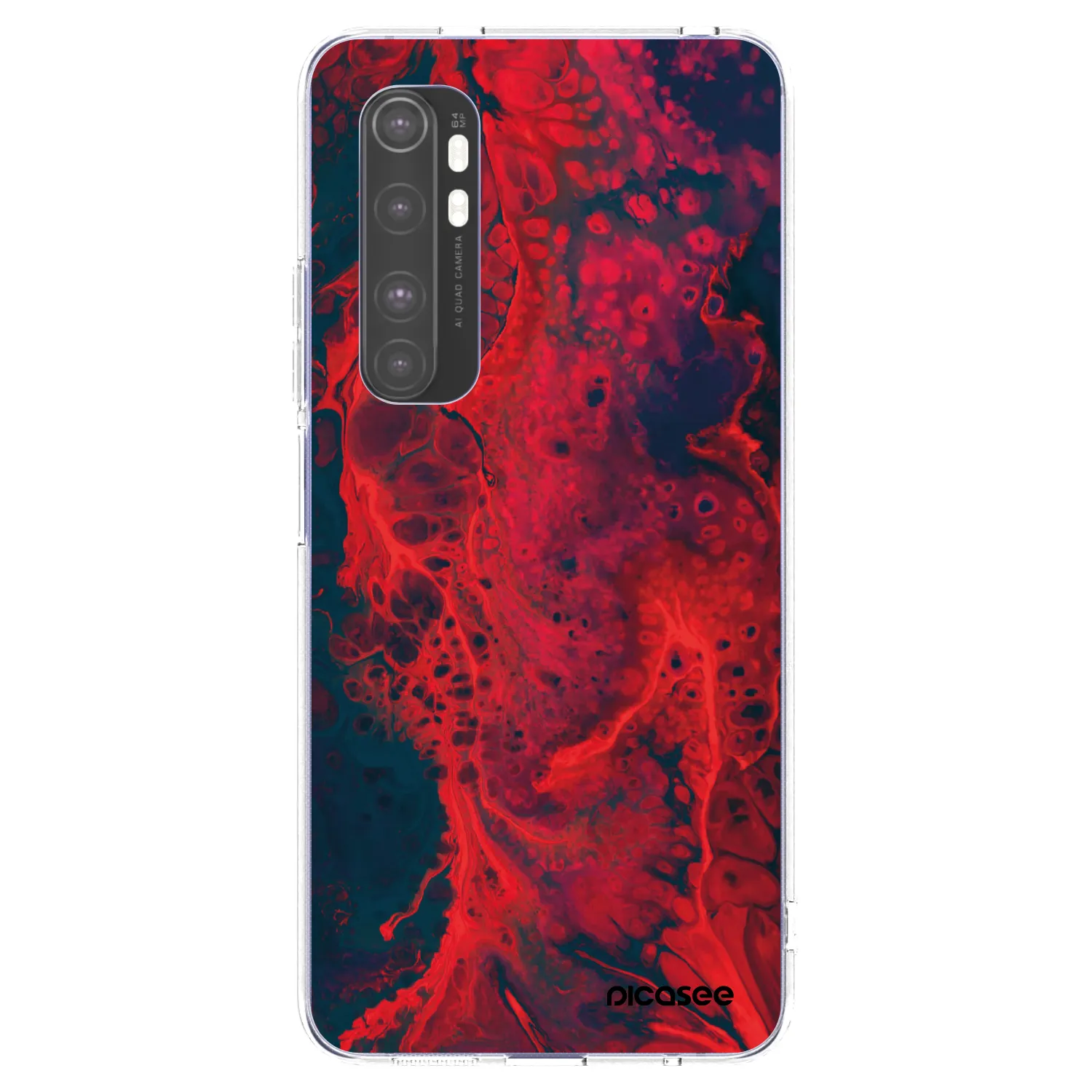 Picasee διαφανής θήκη σιλικόνης Xiaomi Mi Note 10 Lite - Organic red