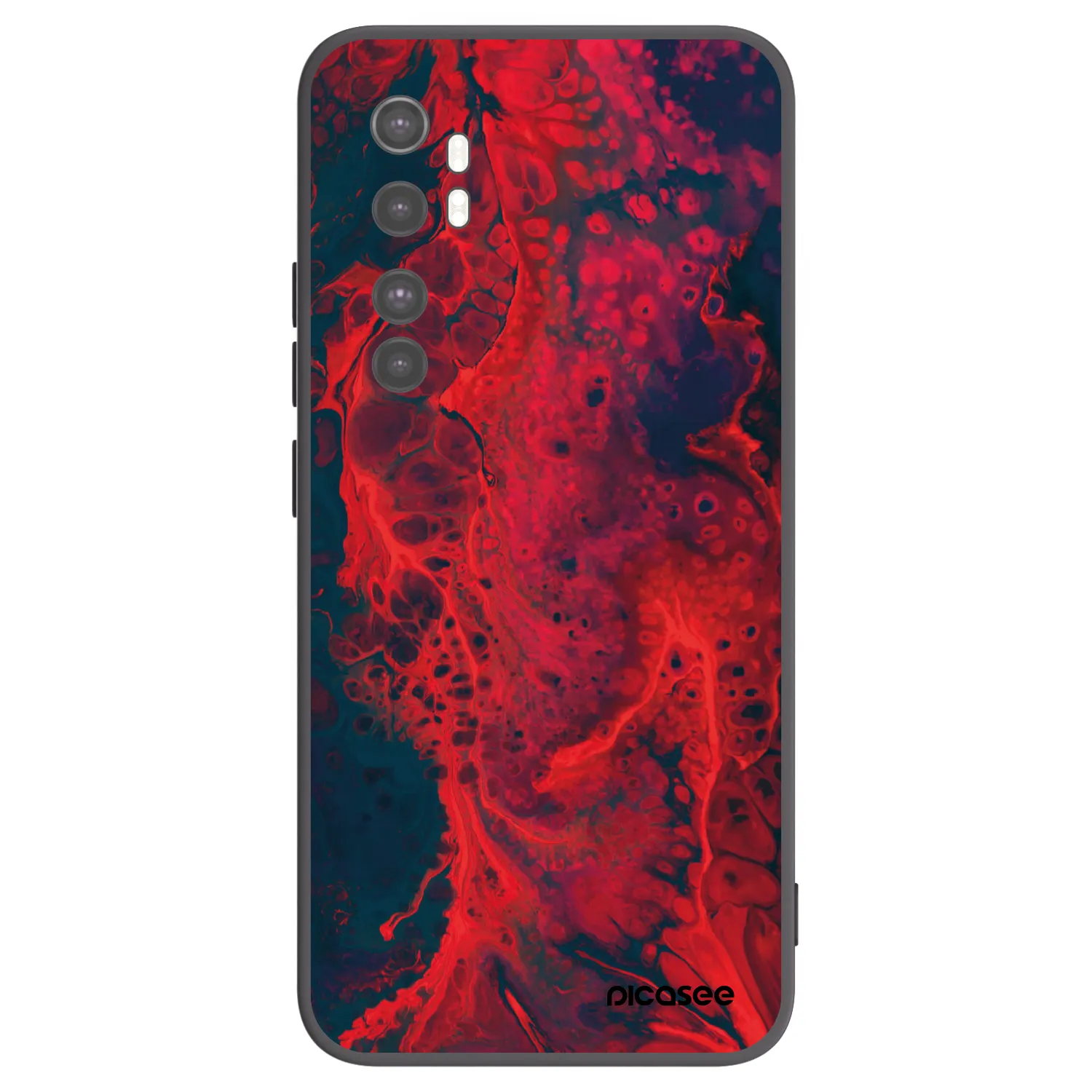 Picasee Μαύρη θήκη σιλικόνης για Xiaomi Mi Note 10 Lite - Organic red