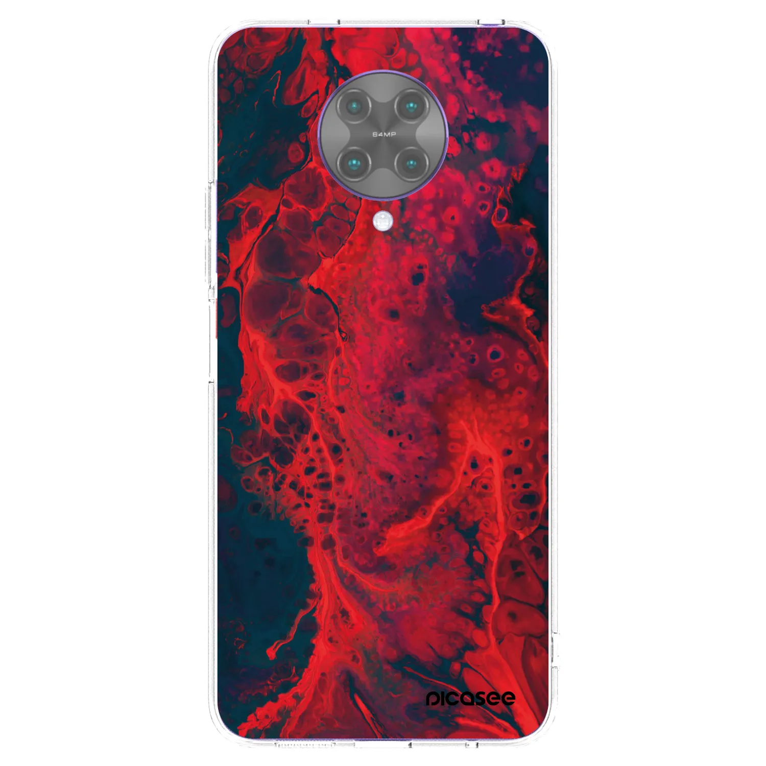 Picasee διαφανής θήκη σιλικόνης Xiaomi Poco F2 Pro - Organic red