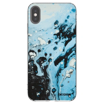 Picasee διαφανής θήκη σιλικόνης Apple iPhone XS Max - Organic blue