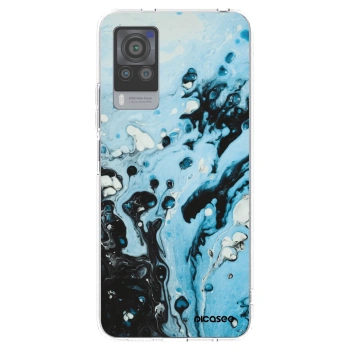Picasee διαφανής θήκη σιλικόνης Vivo X60 Pro 5G - Organic blue