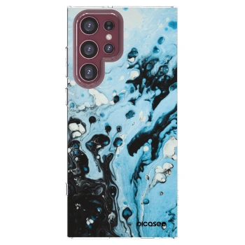 Picasee διαφανής θήκη σιλικόνης Samsung Galaxy S22 Ultra 5G - Organic blue
