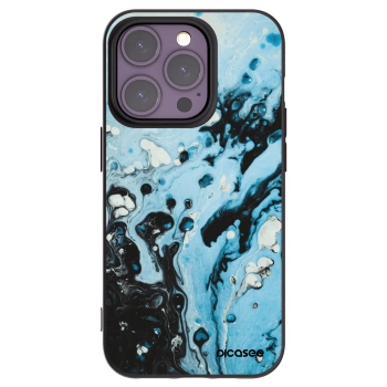 Picasee Μαύρη θήκη σιλικόνης για Apple iPhone 14 Pro - Organic blue