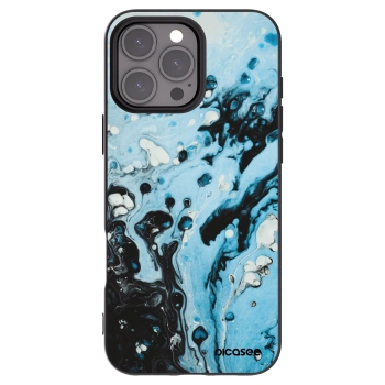 Picasee Μαύρη θήκη σιλικόνης για Apple iPhone 16 Pro Max - Organic blue
