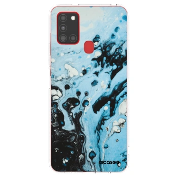 Picasee διαφανής θήκη σιλικόνης Samsung Galaxy A21s - Organic blue