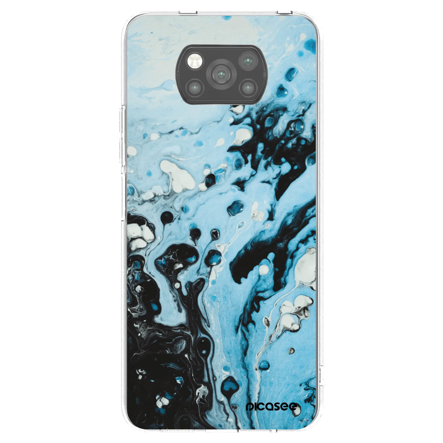 Picasee Μαύρη θήκη σιλικόνης για Xiaomi Poco X3 - Organic blue