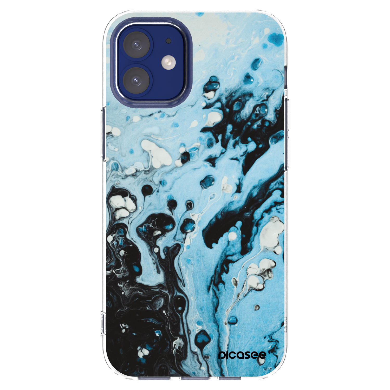 Picasee διαφανής θήκη σιλικόνης Apple iPhone 12 mini - Organic blue