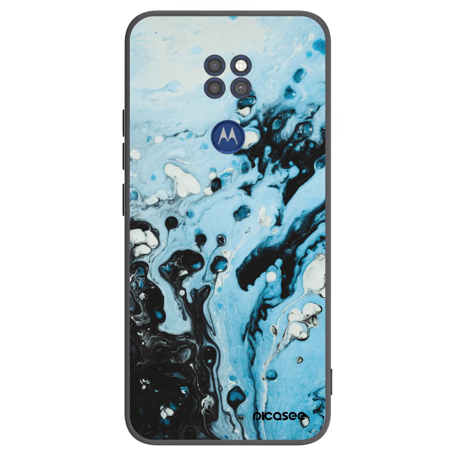 Picasee Μαύρη θήκη σιλικόνης για Motorola Moto G9 Play - Organic blue