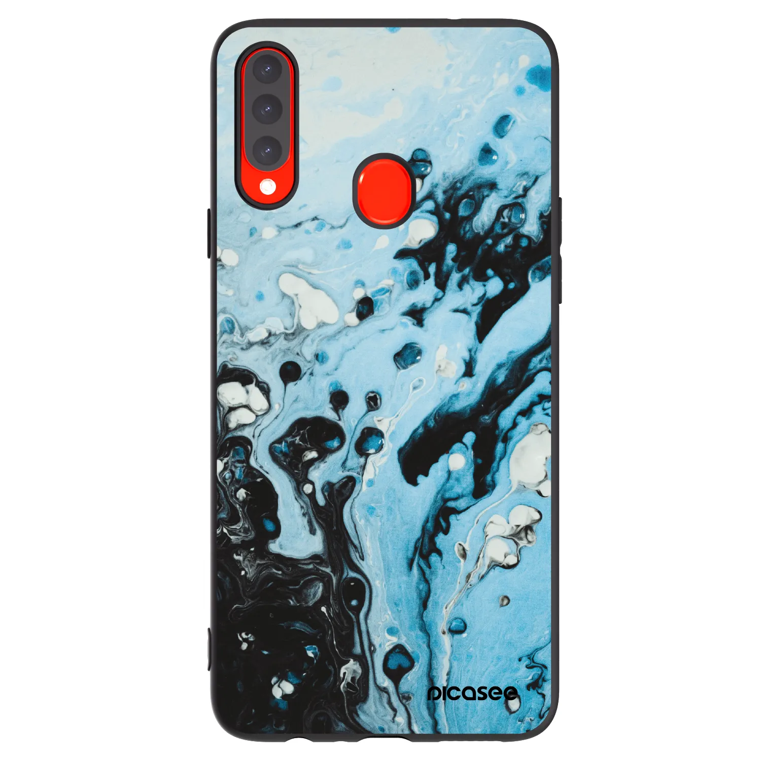 Picasee Μαύρη θήκη σιλικόνης για Samsung Galaxy A20s - Organic blue