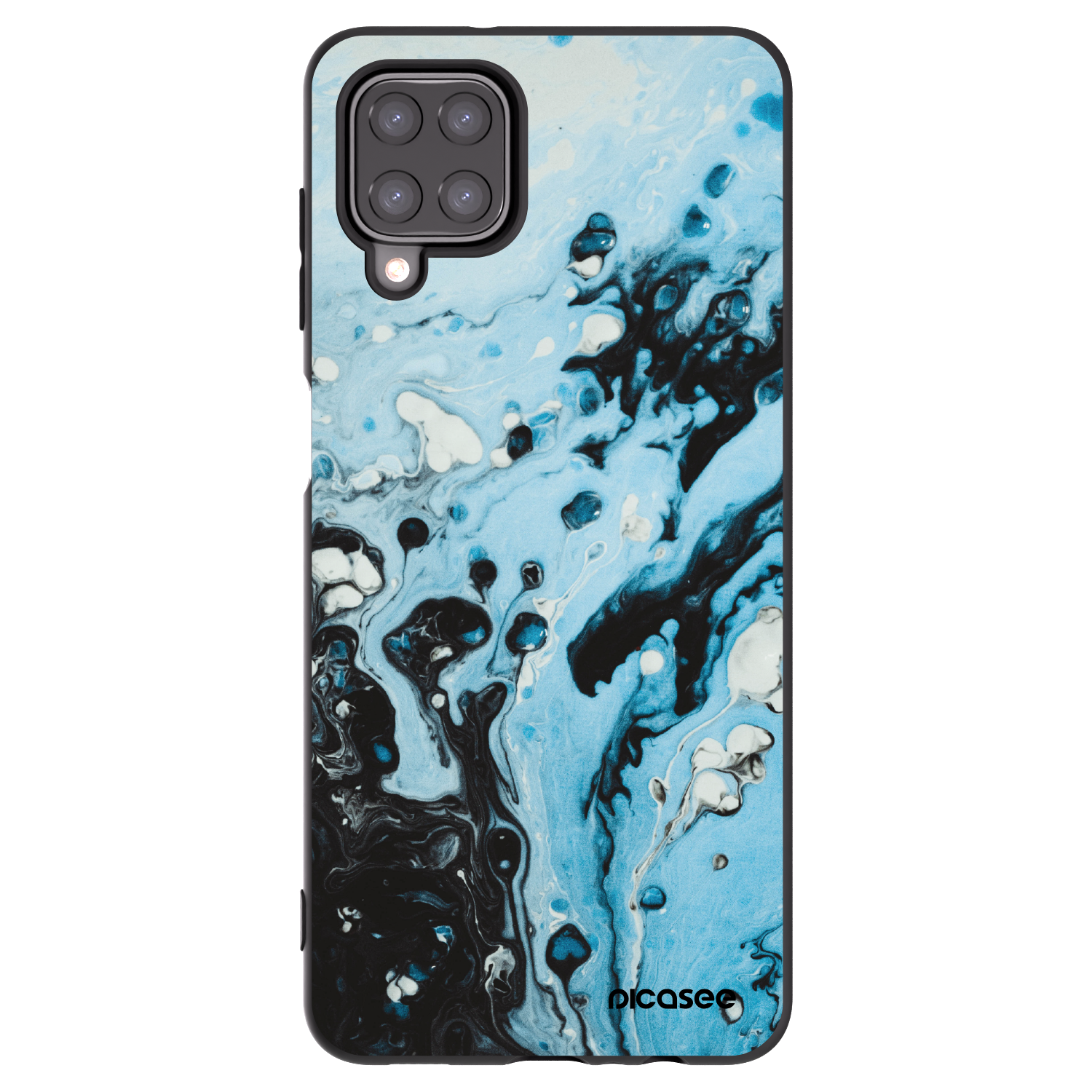 Picasee Μαύρη θήκη σιλικόνης για Samsung Galaxy A12 A125F - Organic blue