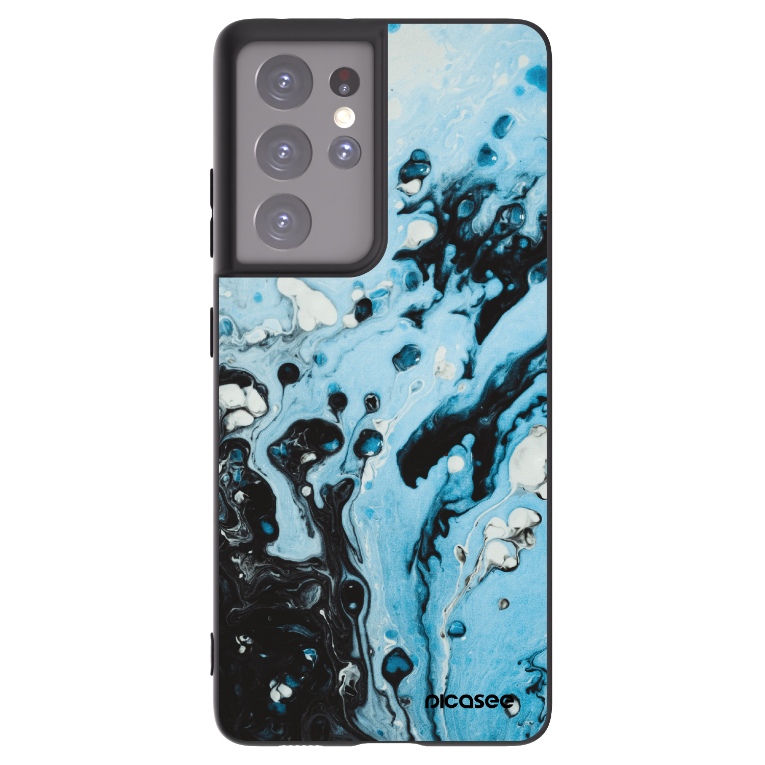 Picasee Μαύρη θήκη σιλικόνης για Samsung Galaxy S21 Ultra 5G G998B - Organic blue