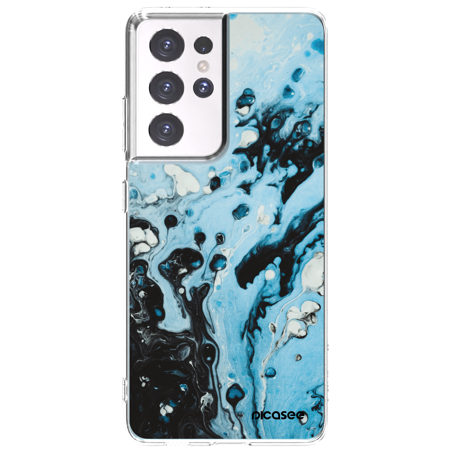 Picasee διαφανής θήκη σιλικόνης Samsung Galaxy S21 Ultra 5G G998B - Organic blue