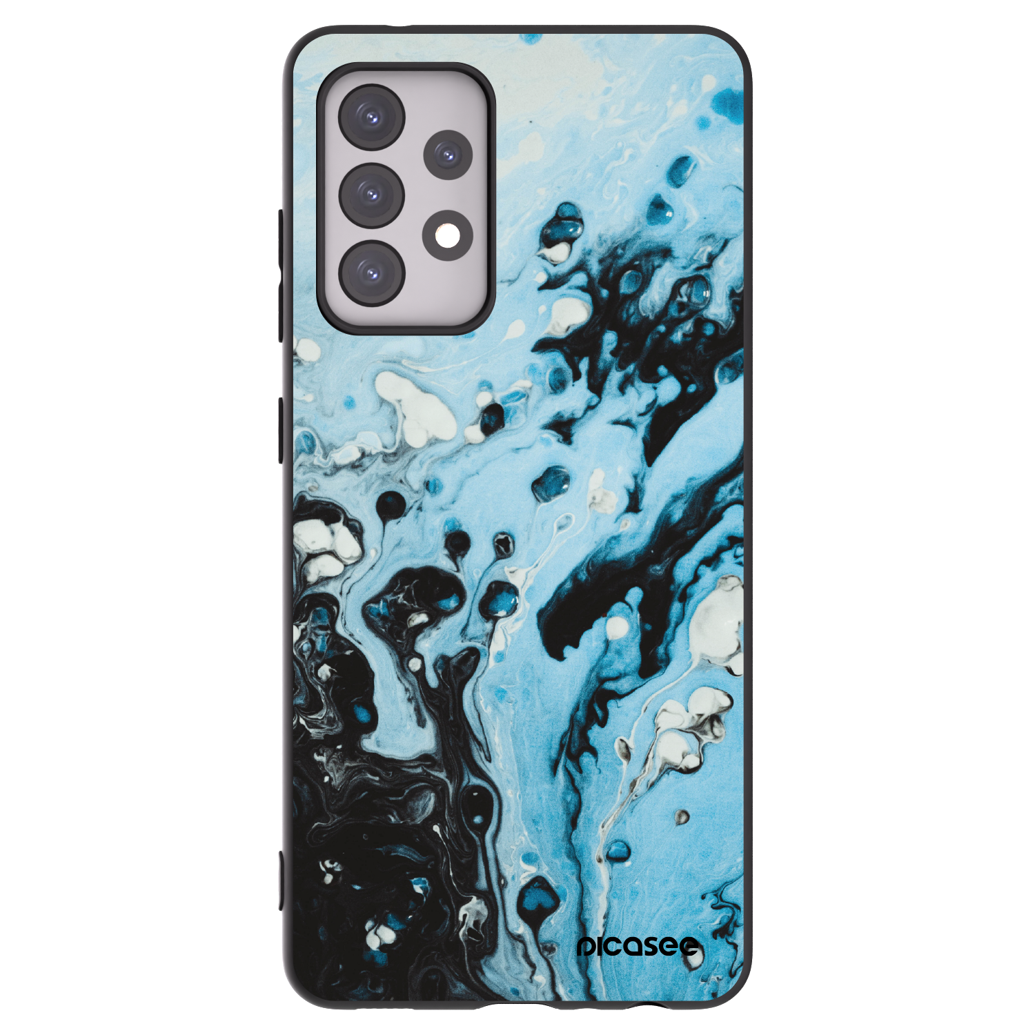 Picasee Μαύρη θήκη σιλικόνης για Samsung Galaxy A52 5G A525F - Organic blue