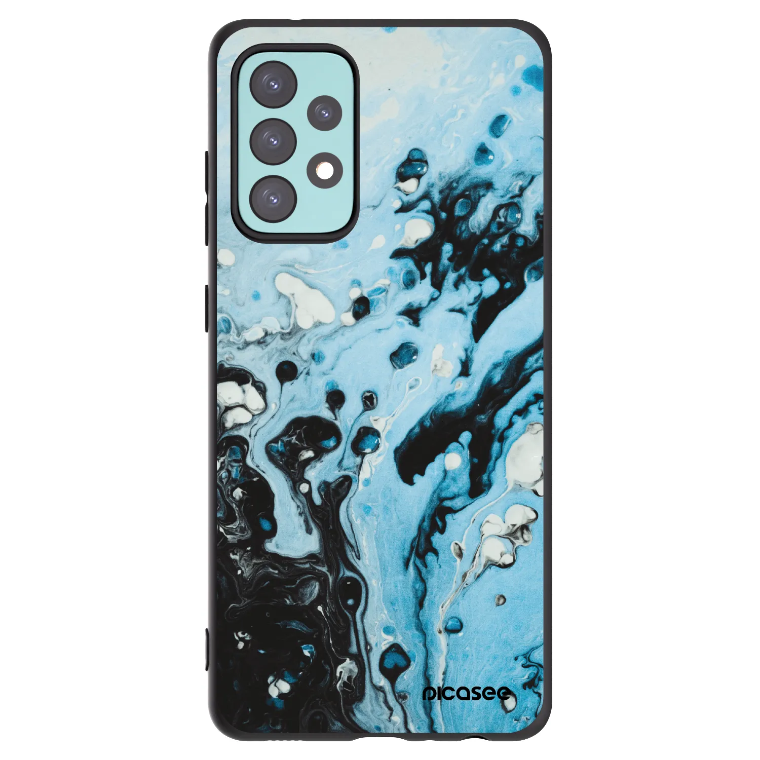 Picasee Μαύρη θήκη σιλικόνης για Samsung Galaxy A72 A725F - Organic blue