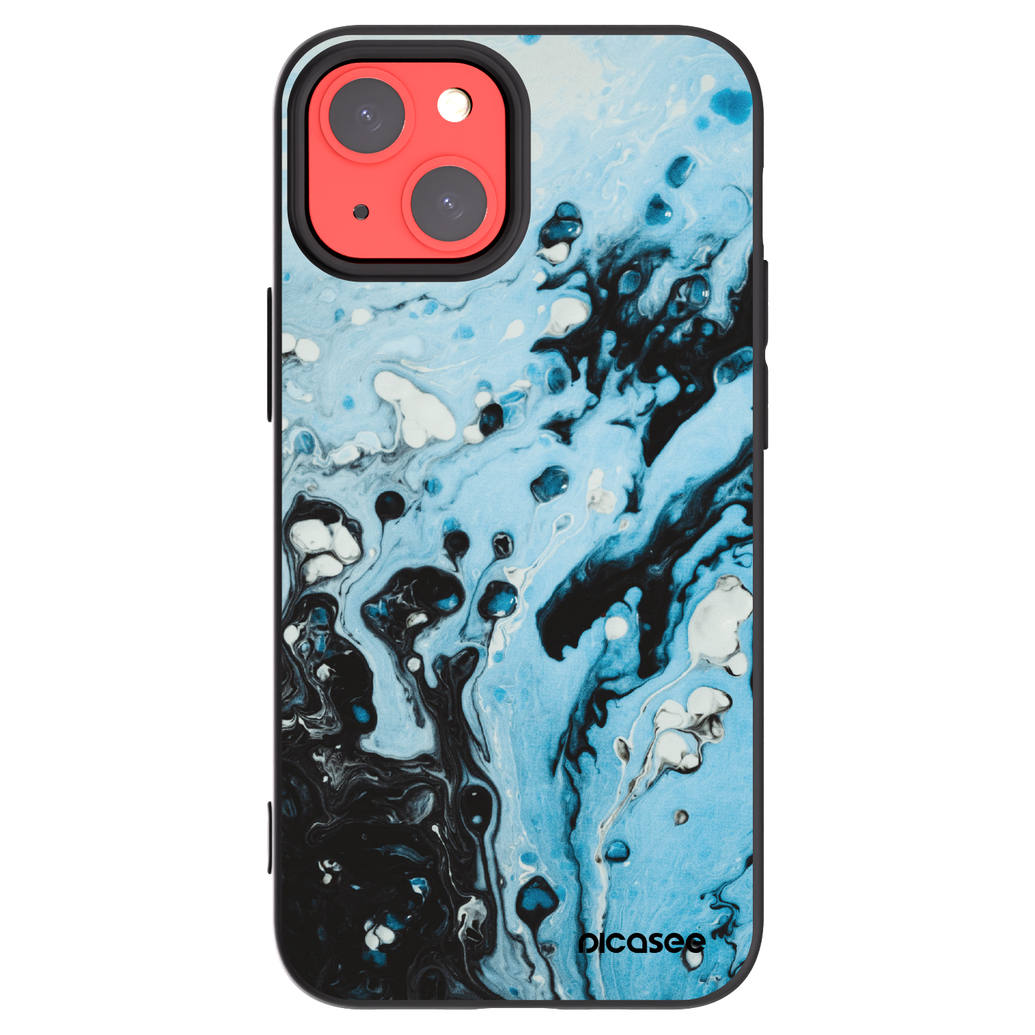 Picasee Μαύρη θήκη σιλικόνης για Apple iPhone 13 mini - Organic blue