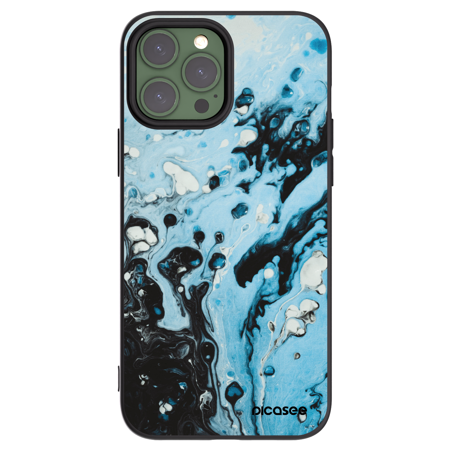 Picasee Μαύρη θήκη σιλικόνης για Apple iPhone 13 Pro Max - Organic blue