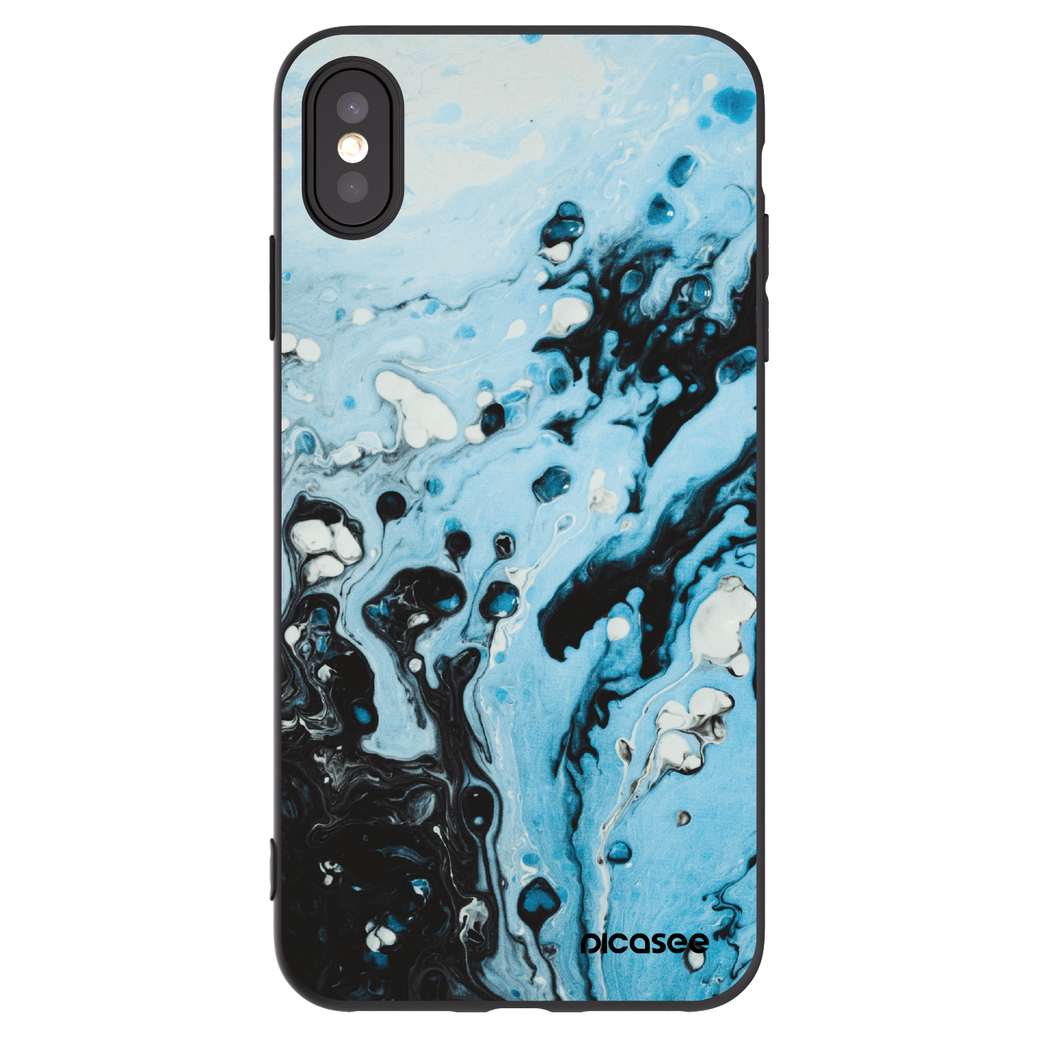 Picasee Μαύρη θήκη σιλικόνης για Apple iPhone XS Max - Organic blue
