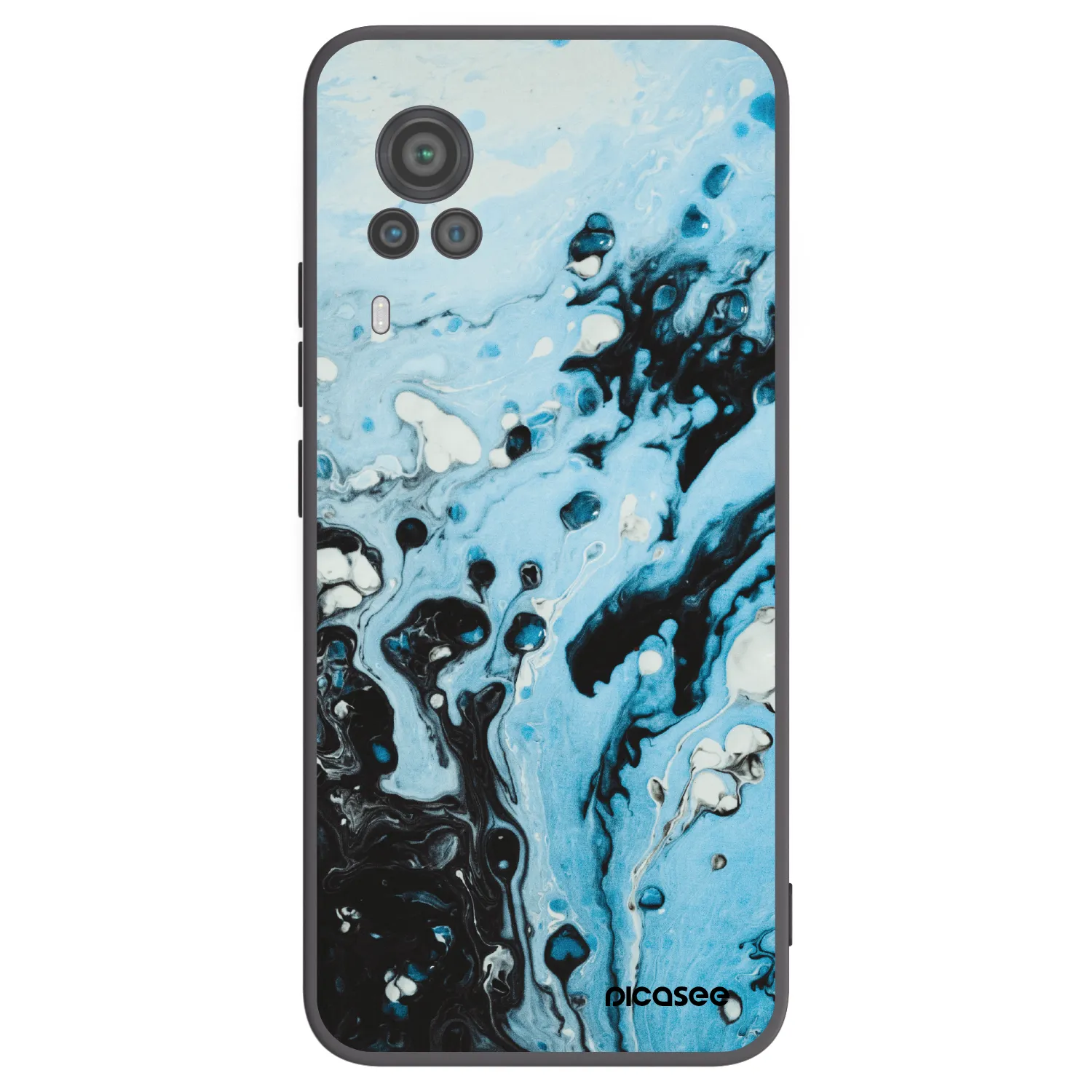 Picasee Μαύρη θήκη σιλικόνης για Vivo X60 Pro 5G - Organic blue