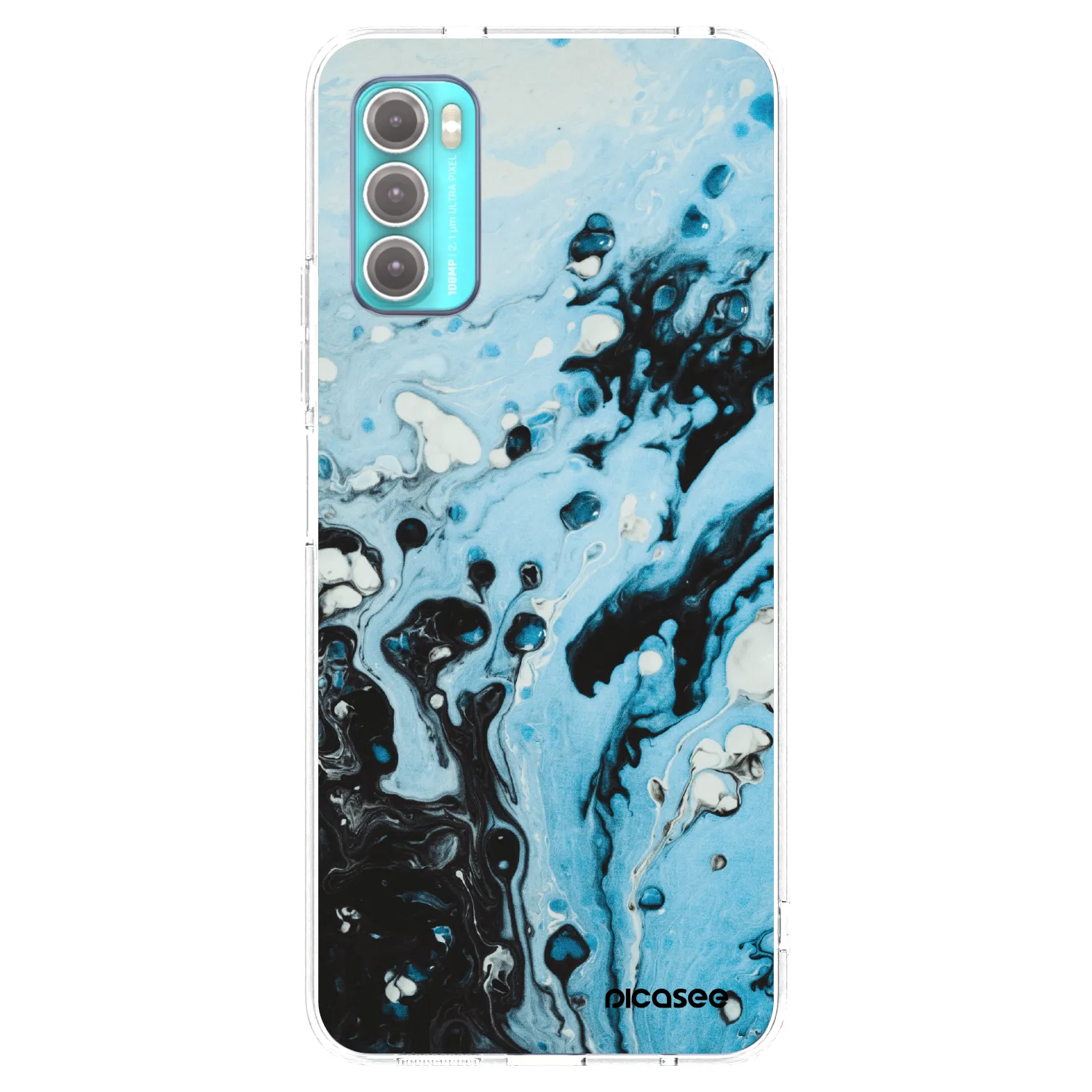 Picasee διαφανής θήκη σιλικόνης Motorola Moto G60 - Organic blue