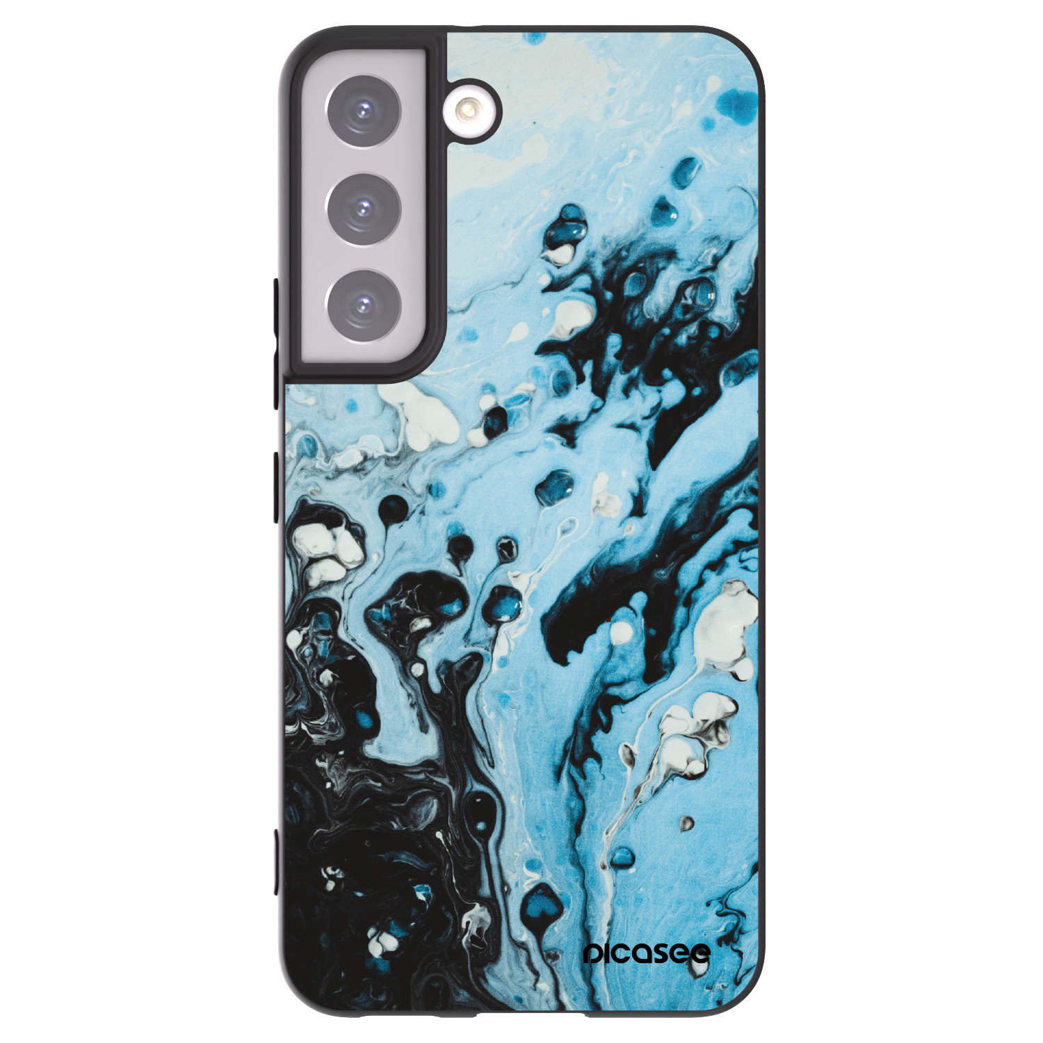 Picasee Μαύρη θήκη σιλικόνης για Samsung Galaxy S22 5G - Organic blue
