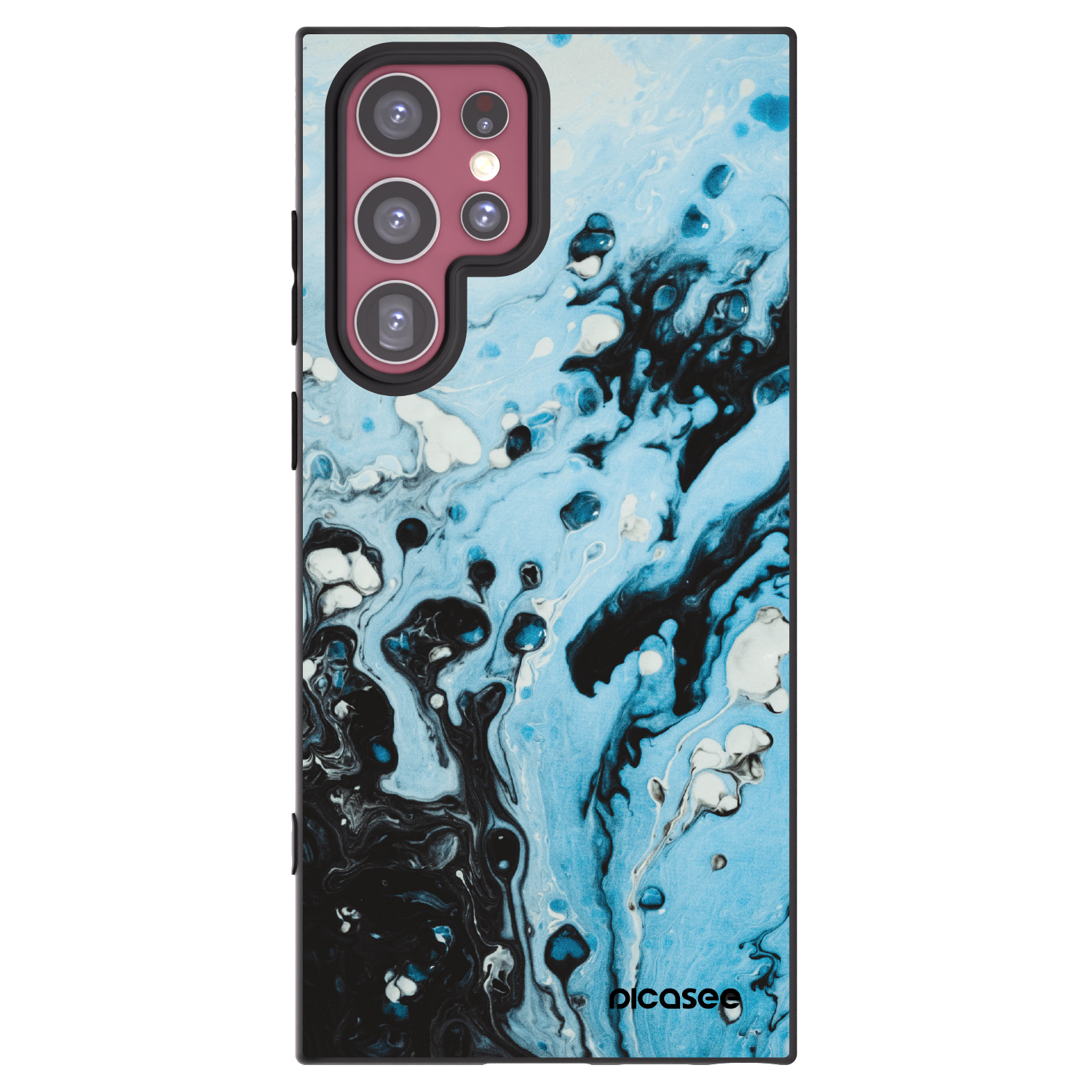 Picasee Μαύρη θήκη σιλικόνης για Samsung Galaxy S22 Ultra 5G - Organic blue