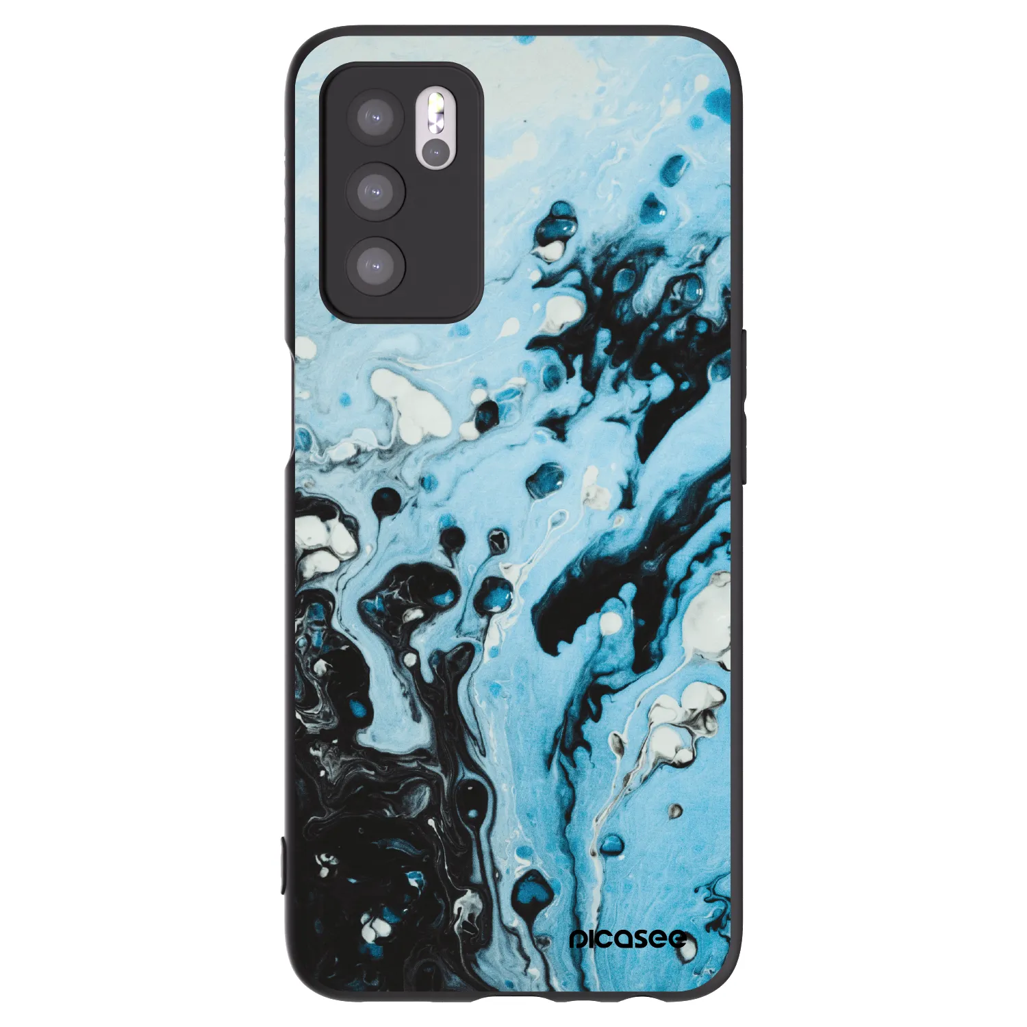 Picasee Μαύρη θήκη σιλικόνης για OPPO A16s - Organic blue