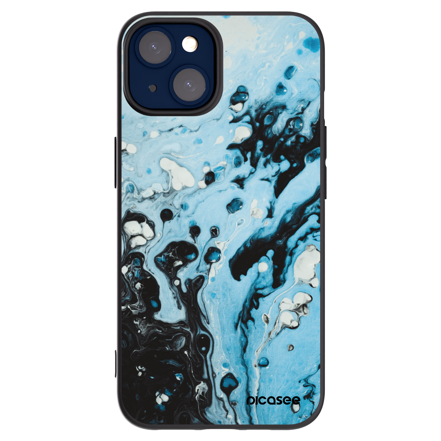 Picasee Μαύρη θήκη σιλικόνης για Apple iPhone 14 - Organic blue