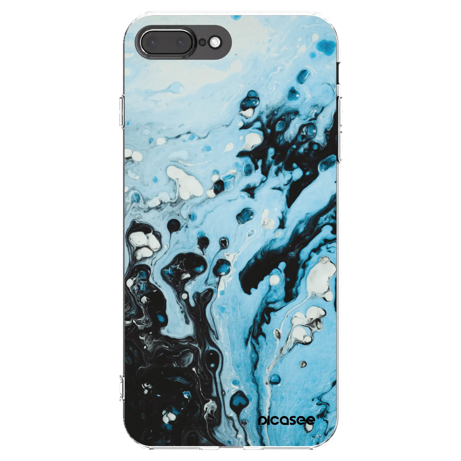 Picasee διαφανής θήκη σιλικόνης Apple iPhone 8 Plus - Organic blue