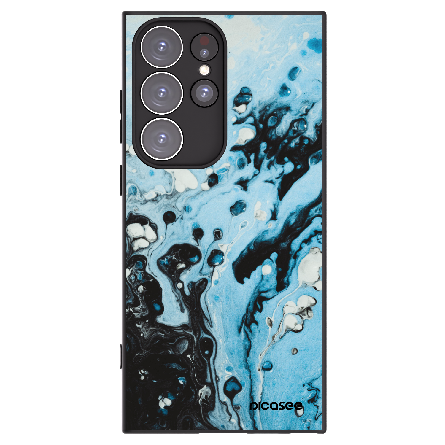 Picasee Μαύρη θήκη σιλικόνης για Samsung Galaxy S23 Ultra 5G - Organic blue