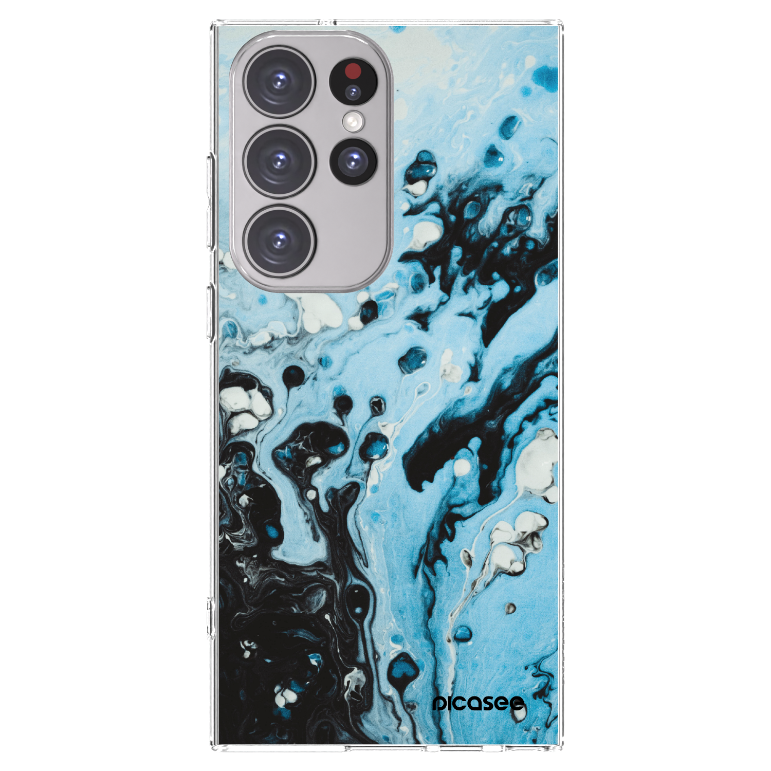Picasee διαφανής θήκη σιλικόνης Samsung Galaxy S23 Ultra 5G - Organic blue