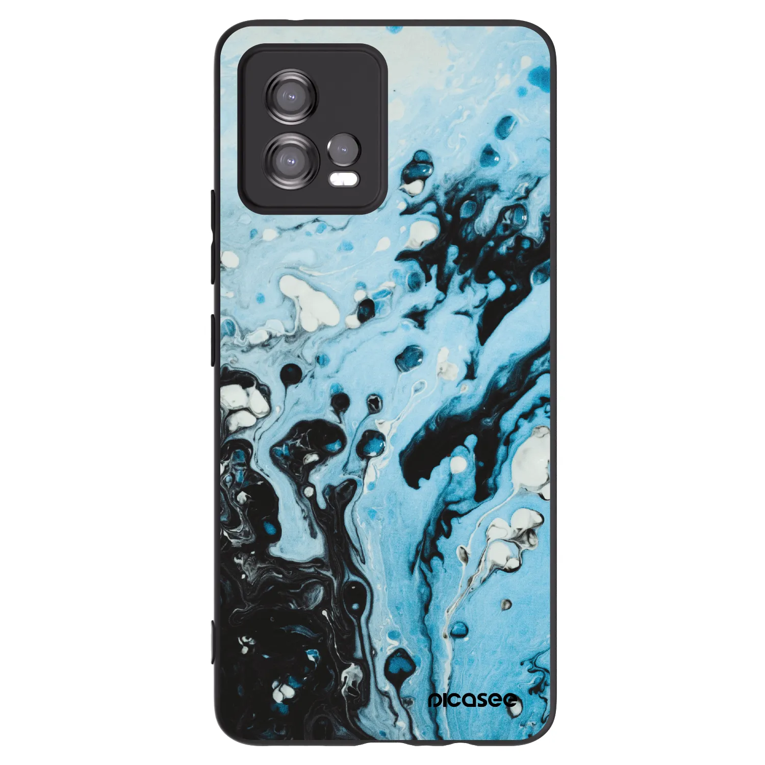 Picasee Μαύρη θήκη σιλικόνης για Motorola Moto G72 - Organic blue