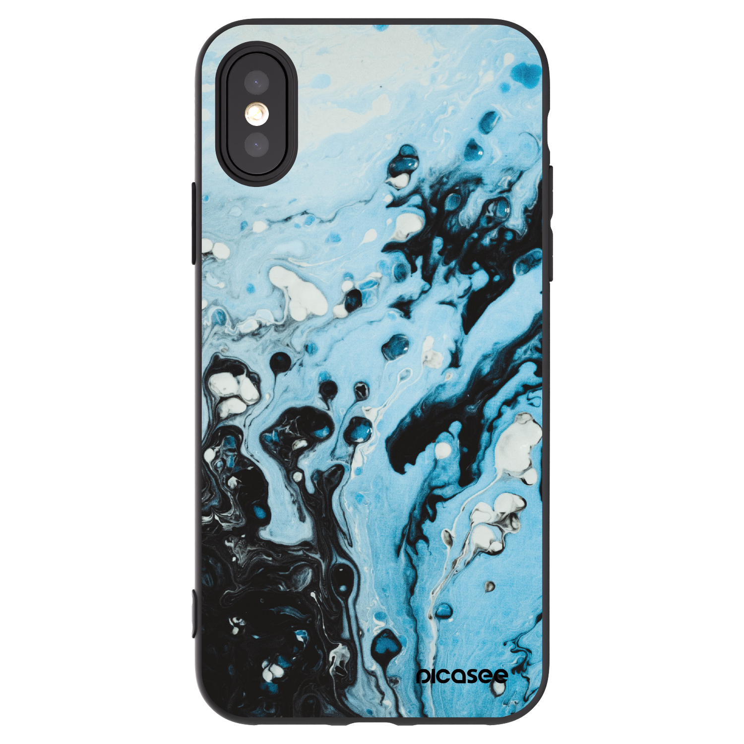 Picasee Μαύρη θήκη σιλικόνης για Apple iPhone X/XS - Organic blue