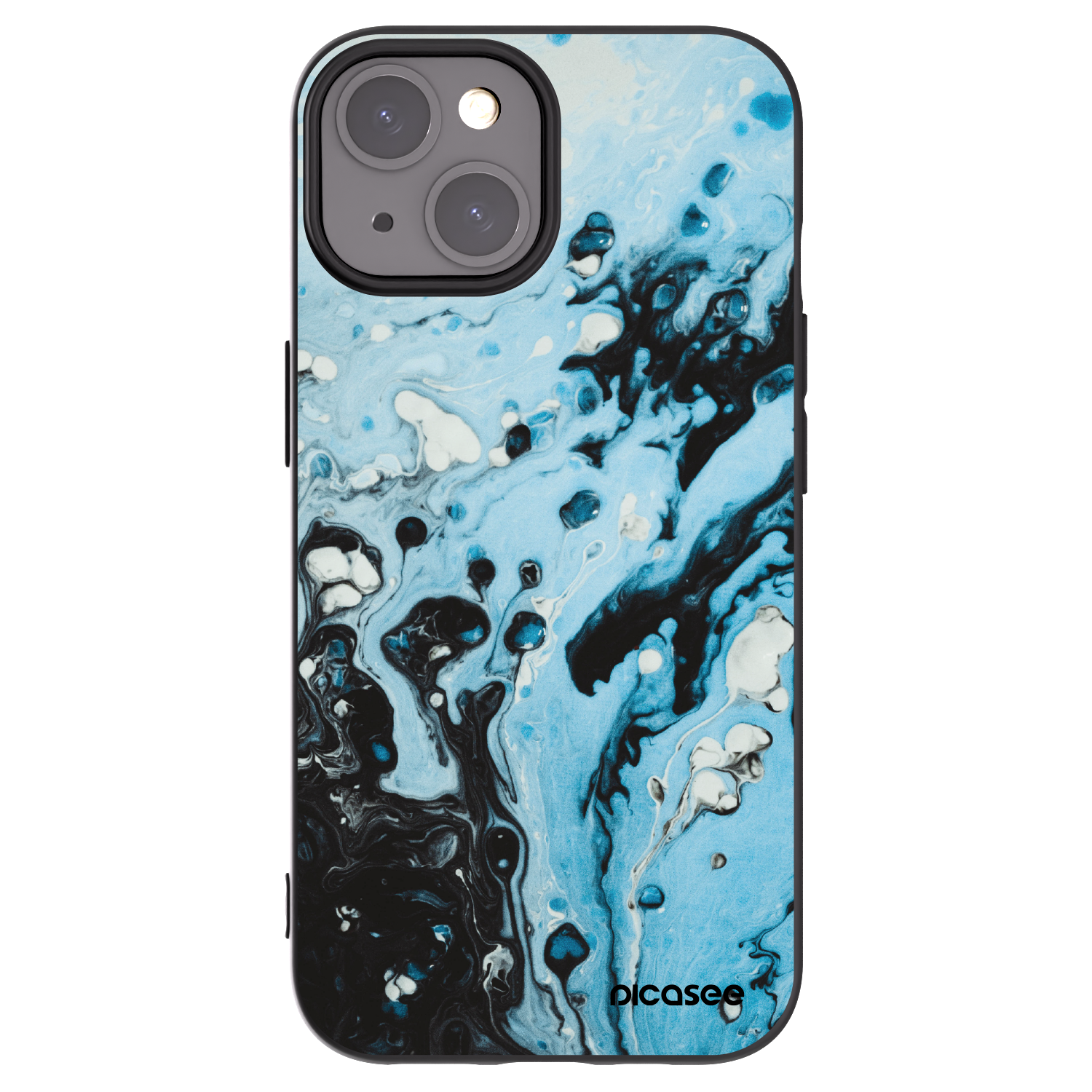 Picasee Μαύρη θήκη σιλικόνης για Apple iPhone 15 - Organic blue