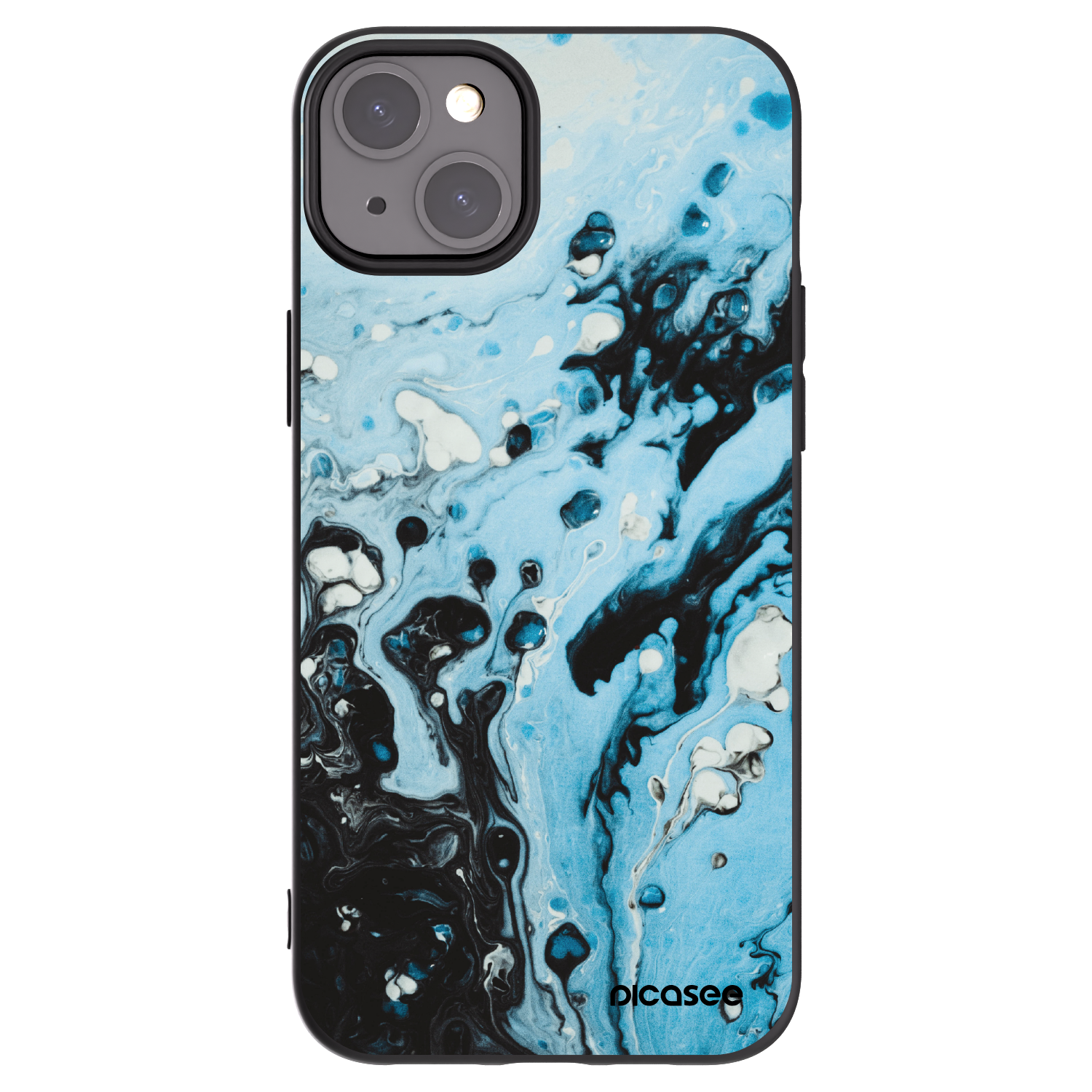 Picasee Μαύρη θήκη σιλικόνης για Apple iPhone 15 Plus - Organic blue