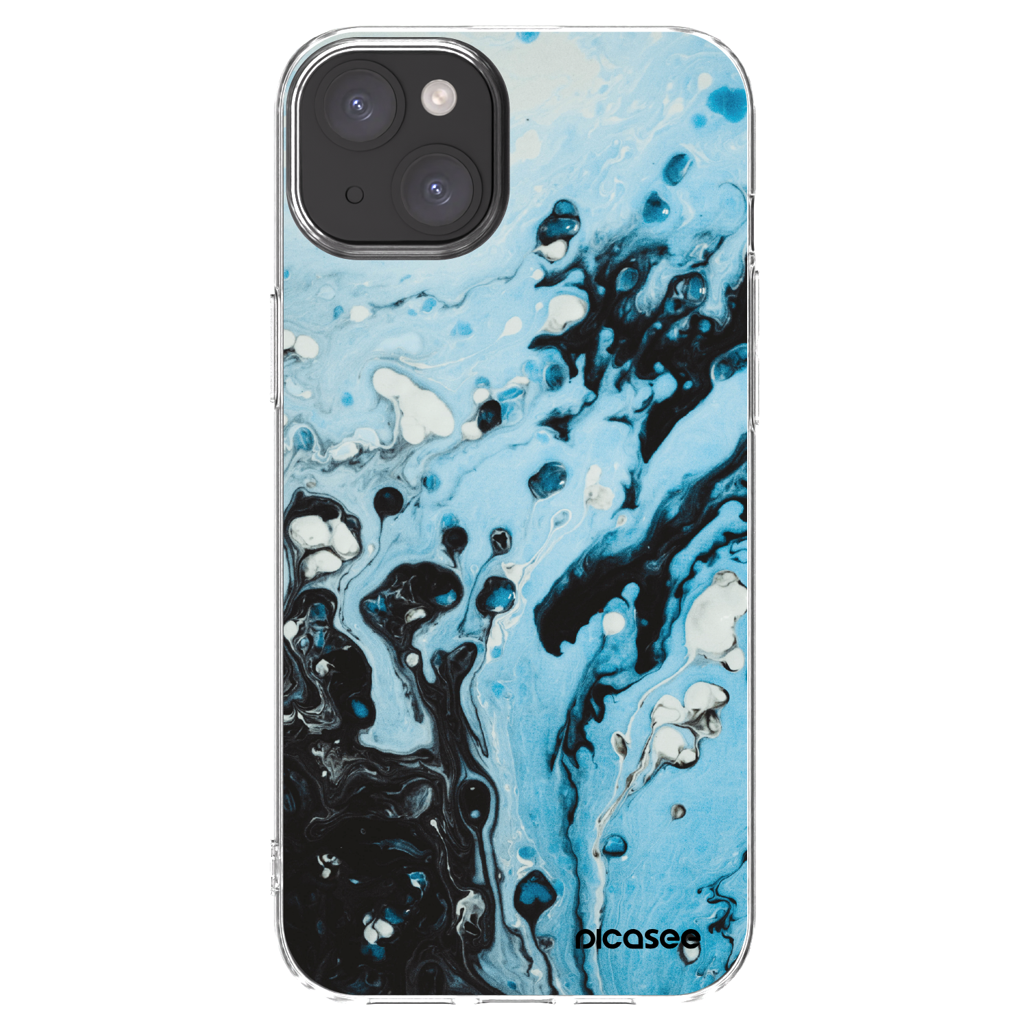 Picasee διαφανής θήκη σιλικόνης Apple iPhone 15 Plus - Organic blue