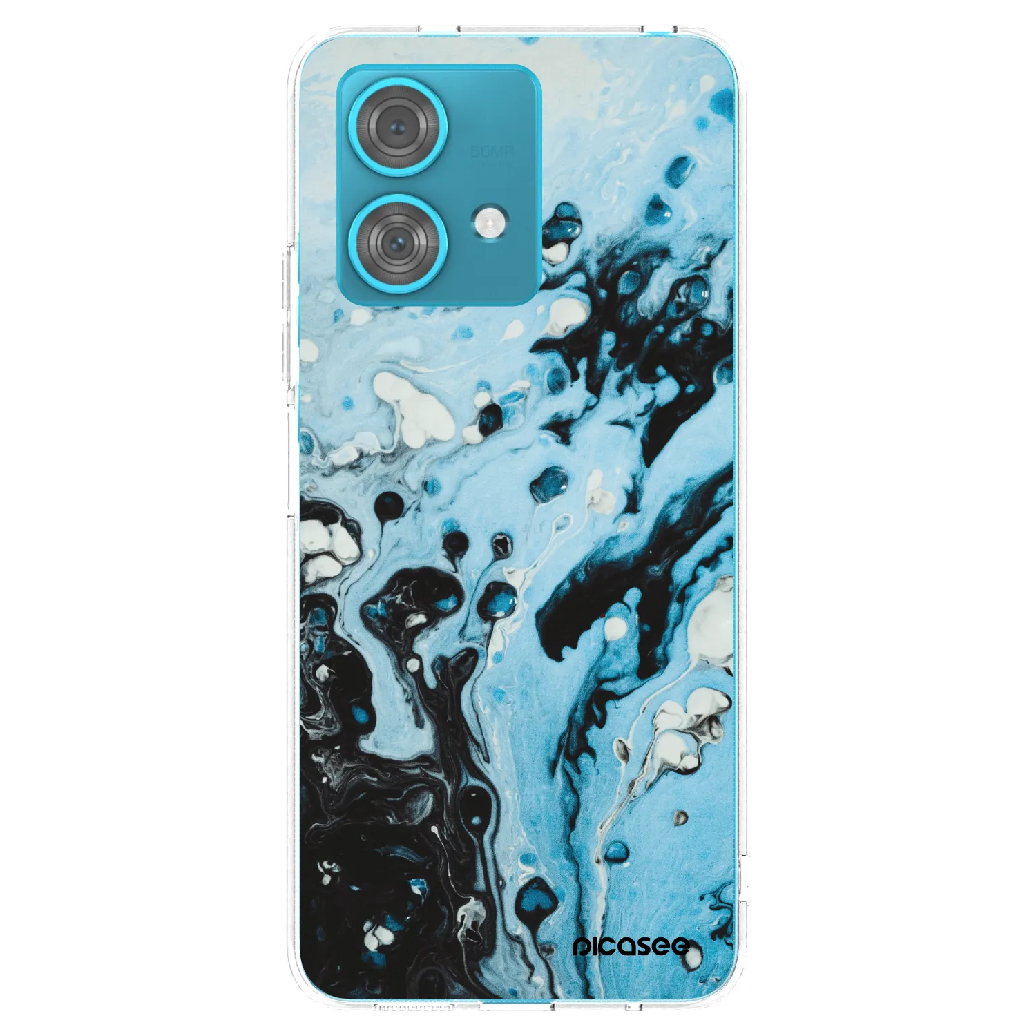 Picasee διαφανής θήκη σιλικόνης Motorola Edge 40 Neo - Organic blue