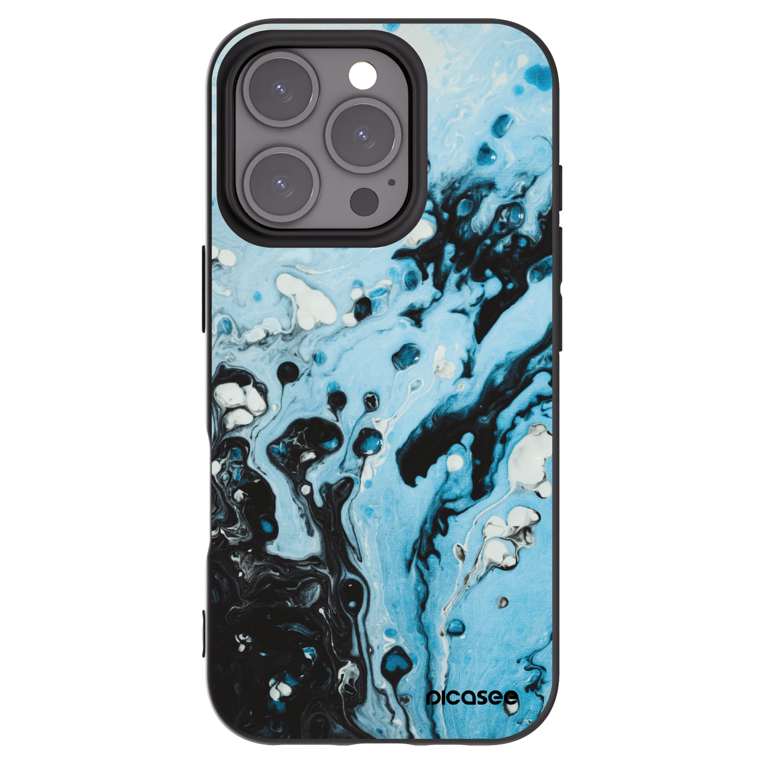 Picasee Μαύρη θήκη σιλικόνης για Apple iPhone 16 Pro - Organic blue