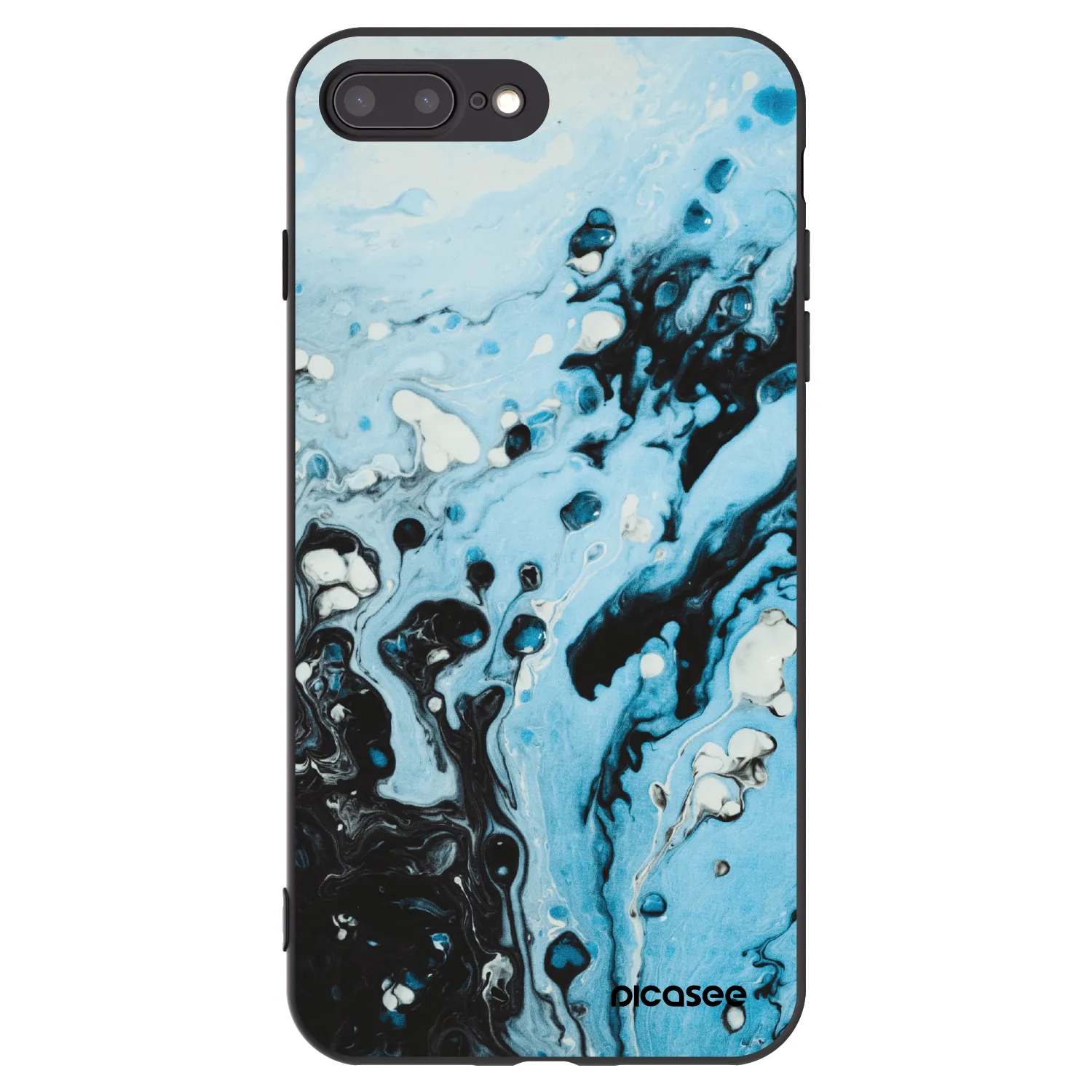 Picasee Μαύρη θήκη σιλικόνης για Apple iPhone 7 Plus - Organic blue