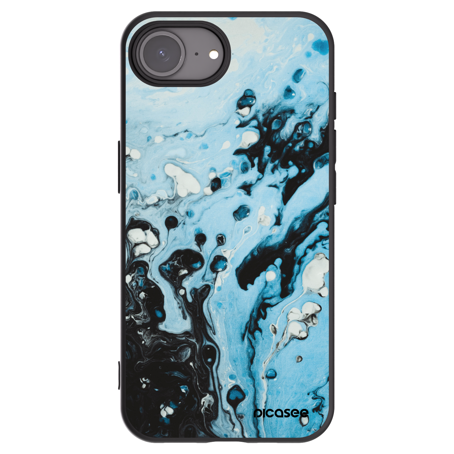 Picasee Μαύρη θήκη σιλικόνης για Apple iPhone 16e - Organic blue