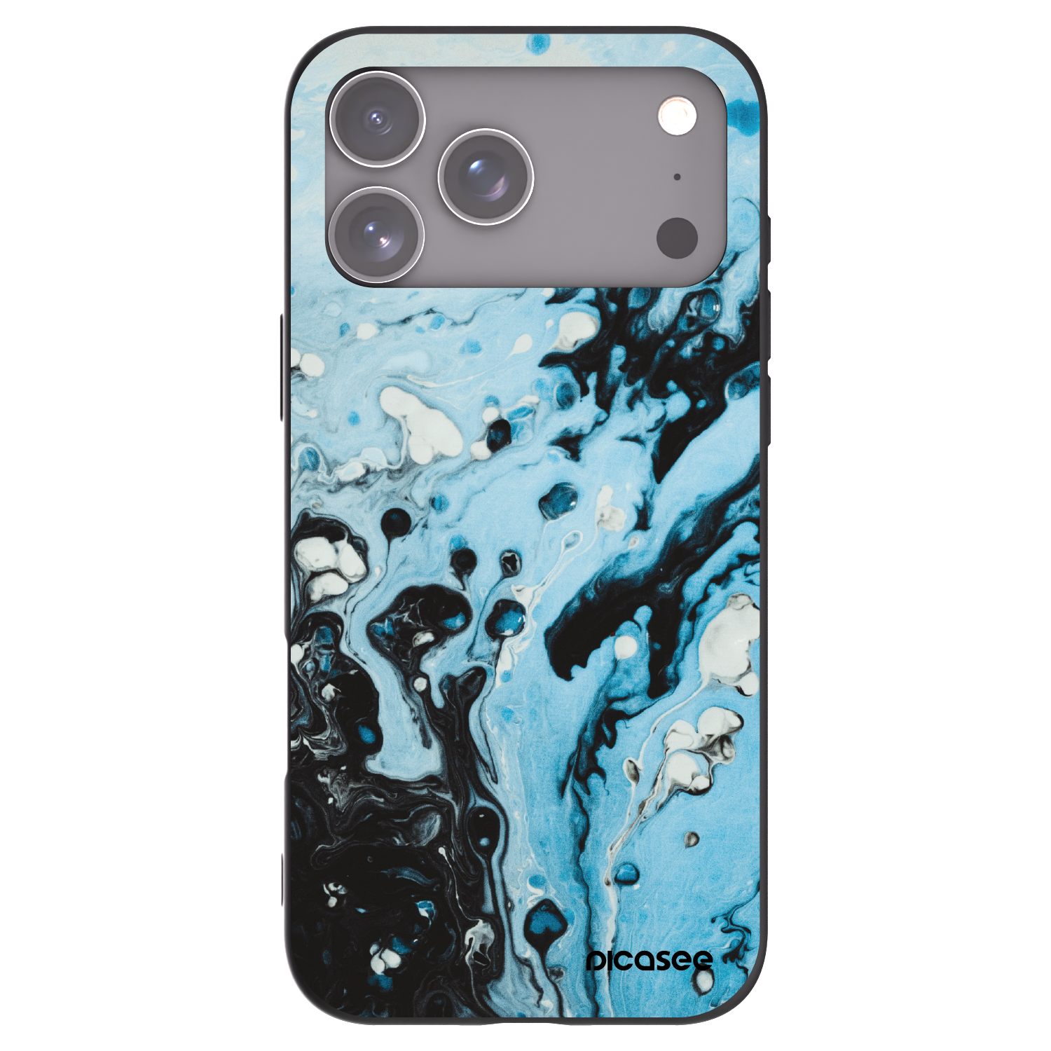 Picasee Μαύρη θήκη σιλικόνης για Apple iPhone 17 Pro Max - Organic blue