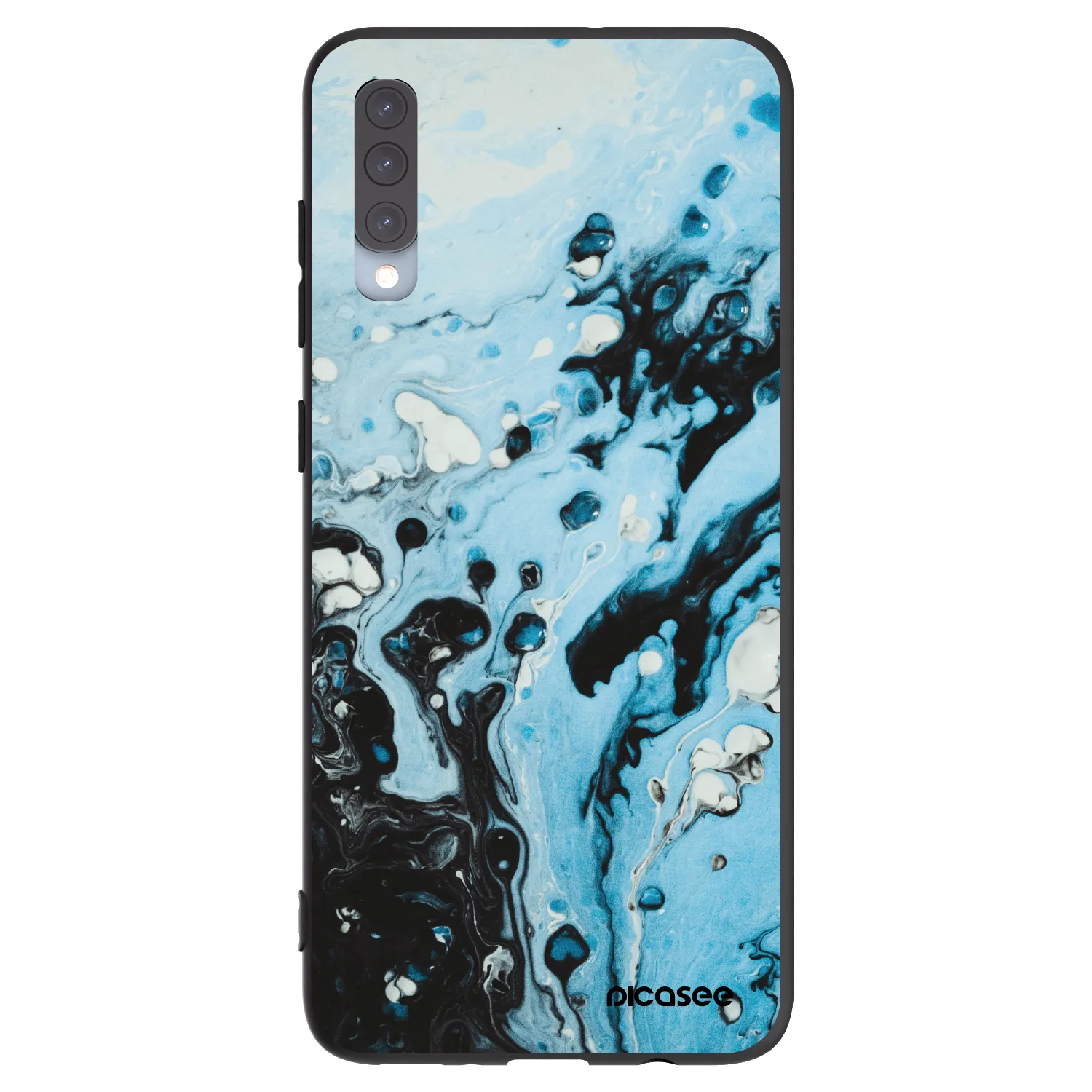 Picasee Μαύρη θήκη σιλικόνης για Samsung Galaxy A70 A705F - Organic blue