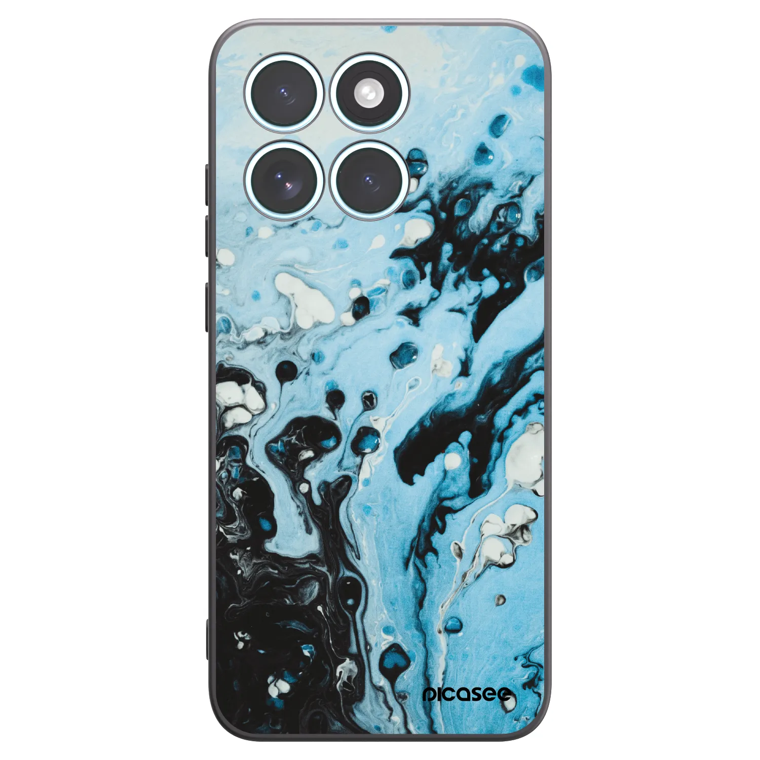 Picasee Μαύρη θήκη σιλικόνης για Motorola Edge 70 Fusion - Organic blue