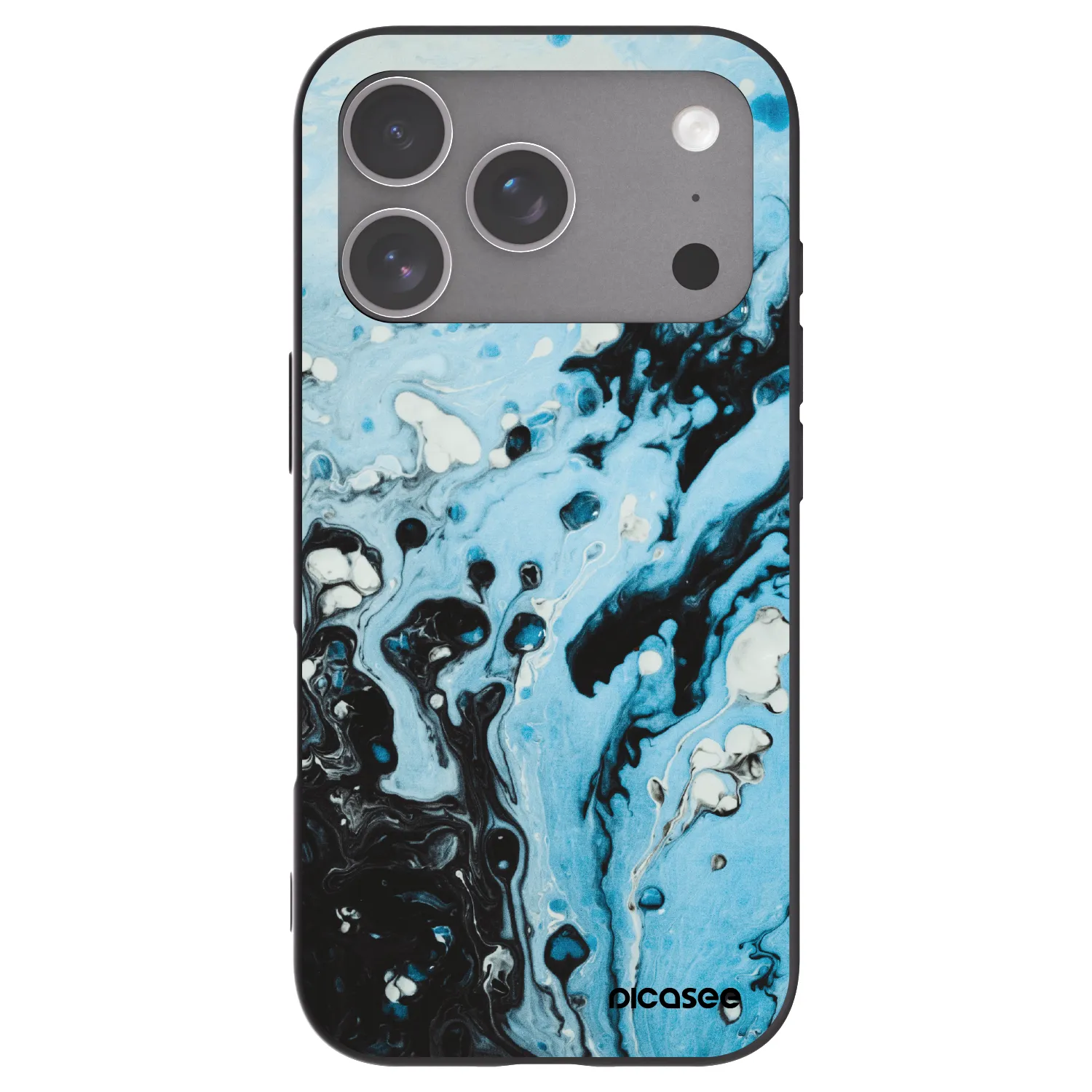 Picasee Μαύρη θήκη σιλικόνης για Apple iPhone 18 Pro - Organic blue